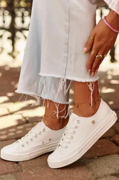 Damskie Big Star Shoes Klasyczne Trampki Damskie Big Star NN274285 Białe