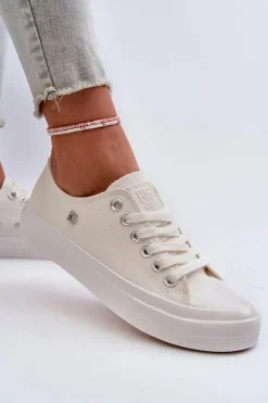 Damskie Big Star Shoes Klasyczne Trampki Damskie Big Star NN274285 Białe