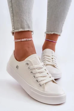 Damskie Big Star Shoes Klasyczne Trampki Damskie Big Star NN274285 Białe