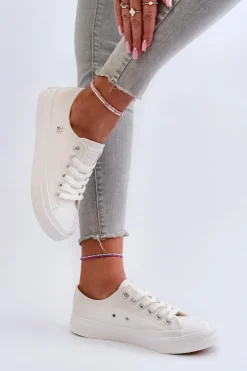 Damskie Big Star Shoes Klasyczne Trampki Damskie Big Star NN274285 Białe