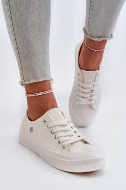 Damskie Big Star Shoes Klasyczne Trampki Damskie Big Star NN274285 Białe