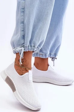 Boto Buty Sportowe Na Platformie|Sneakersy Damskie*Klasyczne Wsuwane Buty Sportowe Białe Frankie