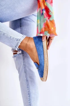 Damskie buty S.Barski Czarne Espadryle*Klasyczne Wsuwane Damskie Espadryle Niebieskie Oresa