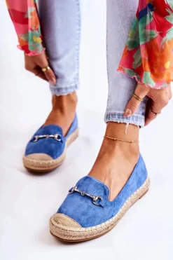 Damskie buty S.Barski Czarne Espadryle*Klasyczne Wsuwane Damskie Espadryle Niebieskie Oresa