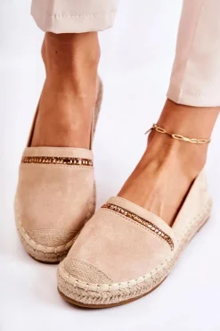 Damskie buty S.Barski Czarne Espadryle*Klasyczne Wsuwane Damskie Espadryle Beżowe Cersei