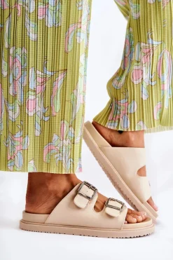 Damskie Boto Klasyczne Wsuwane Klapki Damskie Beżowe Weston