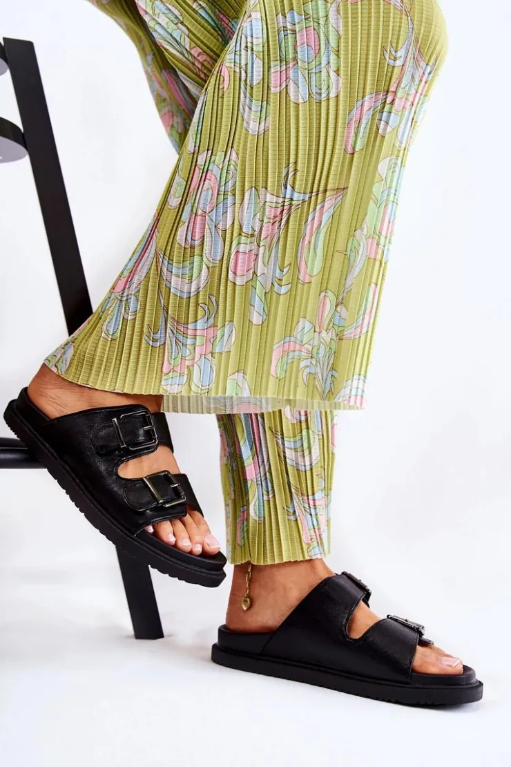 Sale Boto Klasyczne Wsuwane Klapki Damskie Czarne Weston