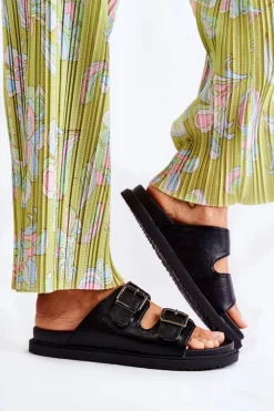 Sale Boto Klasyczne Wsuwane Klapki Damskie Czarne Weston