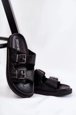 Sale Boto Klasyczne Wsuwane Klapki Damskie Czarne Weston