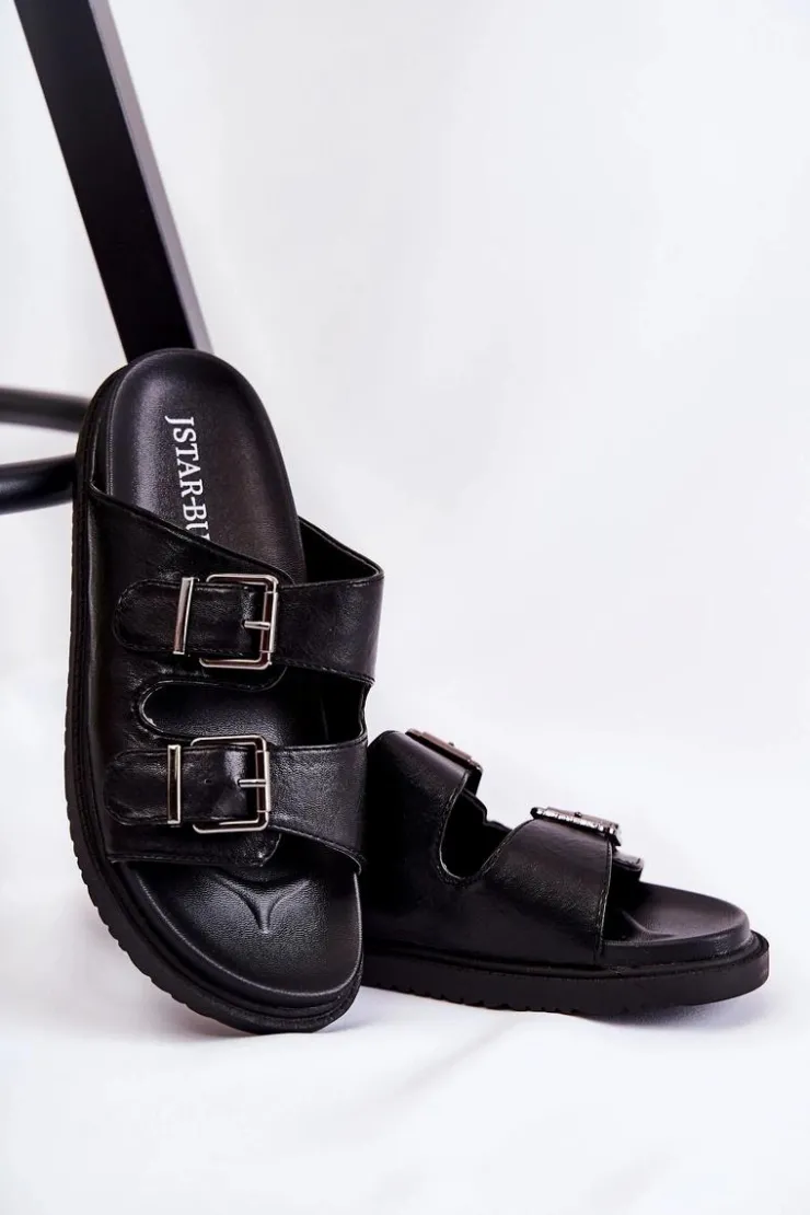 Sale Boto Klasyczne Wsuwane Klapki Damskie Czarne Weston