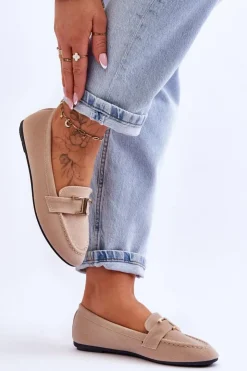 Boto Mokasyny Damskie Zamszowe*Klasyczne Wsuwane Mokasyny Jasnobeżowe Carly