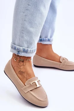 Boto Mokasyny Damskie Zamszowe*Klasyczne Wsuwane Mokasyny Jasnobeżowe Carly