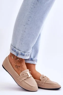 Boto Mokasyny Damskie Zamszowe*Klasyczne Wsuwane Mokasyny Jasnobeżowe Carly