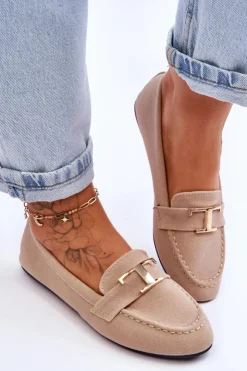 Boto Mokasyny Damskie Zamszowe*Klasyczne Wsuwane Mokasyny Jasnobeżowe Carly