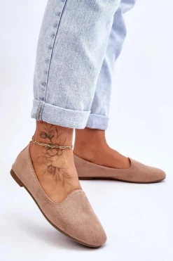 Boto Baleriny Klasyczne*Klasyczne Zamszowe Baleriny Beżowe Nash