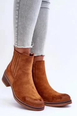 Best Boto Klasyczne Zamszowe Botki Damskie Brązowe Metanassa