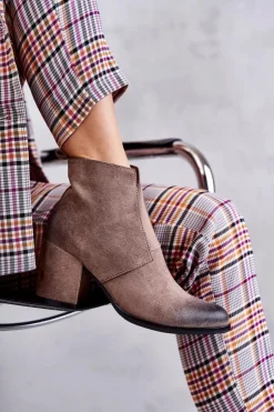 Boto Botki Na Słupku|Botki Zimowe Damskie*Klasyczne Zamszowe Botki La.Fi 260035DTA-SU Beżowe