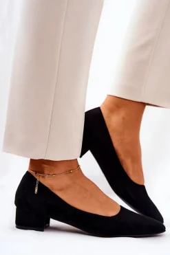 Discount Boto Klasyczne Zamszowe Czółenka Czarne Rheya