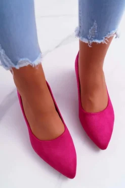New Boto Klasyczne Zamszowe Czółenka Fuksja Rheya
