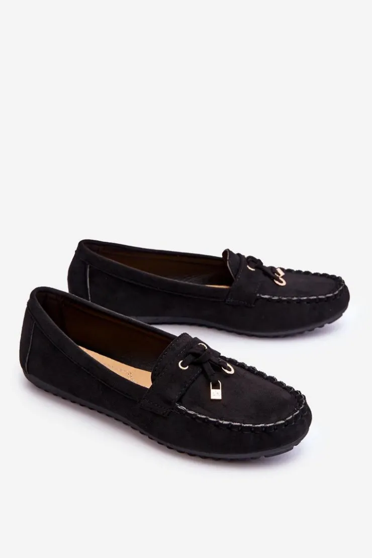 Sale Boto Klasyczne Zamszowe Mokasyny Czarne Good Time Czarny