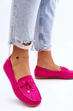 Boto Loafersy Damskie|Mokasyny Damskie Zamszowe*Klasyczne Zamszowe Mokasyny Fuksja Good Time Różowy