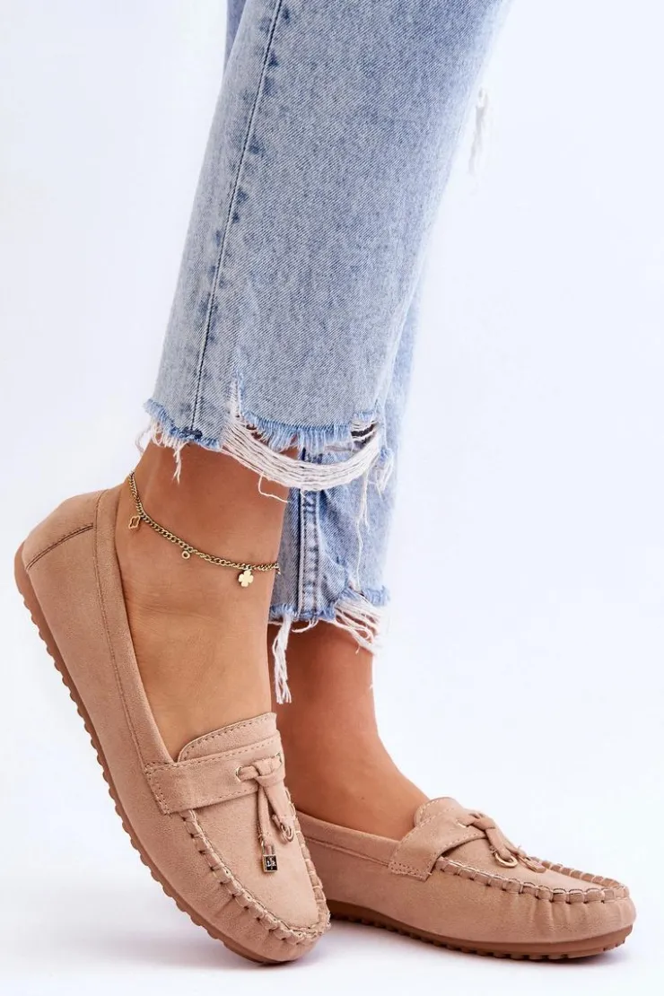 Discount Boto Klasyczne Zamszowe Mokasyny Ciemnobeżowe Good Time