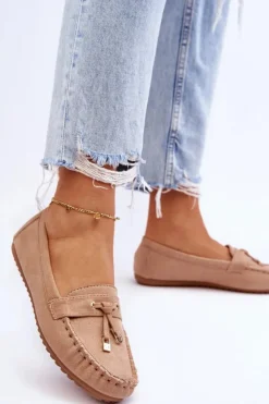 Discount Boto Klasyczne Zamszowe Mokasyny Ciemnobeżowe Good Time