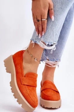 New Buty damskie Vinceza Klasyczne Zamszowe Półbuty Mokasyny Pomarańczowe Corrin