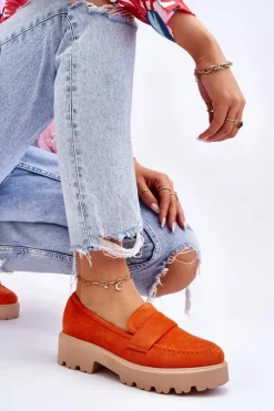 New Buty damskie Vinceza Klasyczne Zamszowe Półbuty Mokasyny Pomarańczowe Corrin