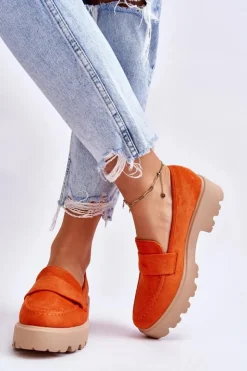 New Buty damskie Vinceza Klasyczne Zamszowe Półbuty Mokasyny Pomarańczowe Corrin