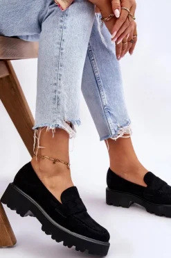 Buty damskie Vinceza Mokasyny Damskie Zamszowe*Klasyczne Zamszowe Półbuty Mokasyny Czarne Corrin