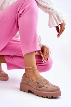 Best Buty damskie Vinceza Klasyczne Zamszowe Półbuty Mokasyny Beżowe Corrin