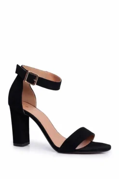 Laura Messi Sandały Na Słupku|Sandały Na Obcasie*Klasyczne Zamszowe Sandały Na Słupku 1760 Czarne