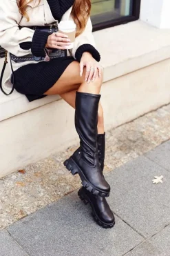 Maciejka Kozaki Płaskie*Kozaki Damskie Ciepłe Czarne 04842-01