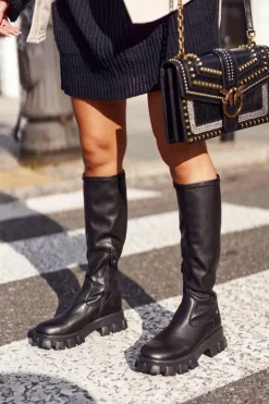 Maciejka Kozaki Płaskie*Kozaki Damskie Ciepłe Czarne 04842-01