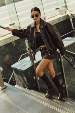 Boto Kozaki Na Obcasie*Kozaki Damskie Na Masywnym Obcasie I Platformie Wsuwane Brązowe Florinne