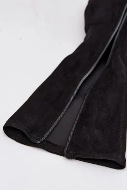 Damskie Buty Sergio Leone Kozaki Damskie Na Niskim Obcasie Eko Zamszowe Sergio Leone KZ212 Czarne