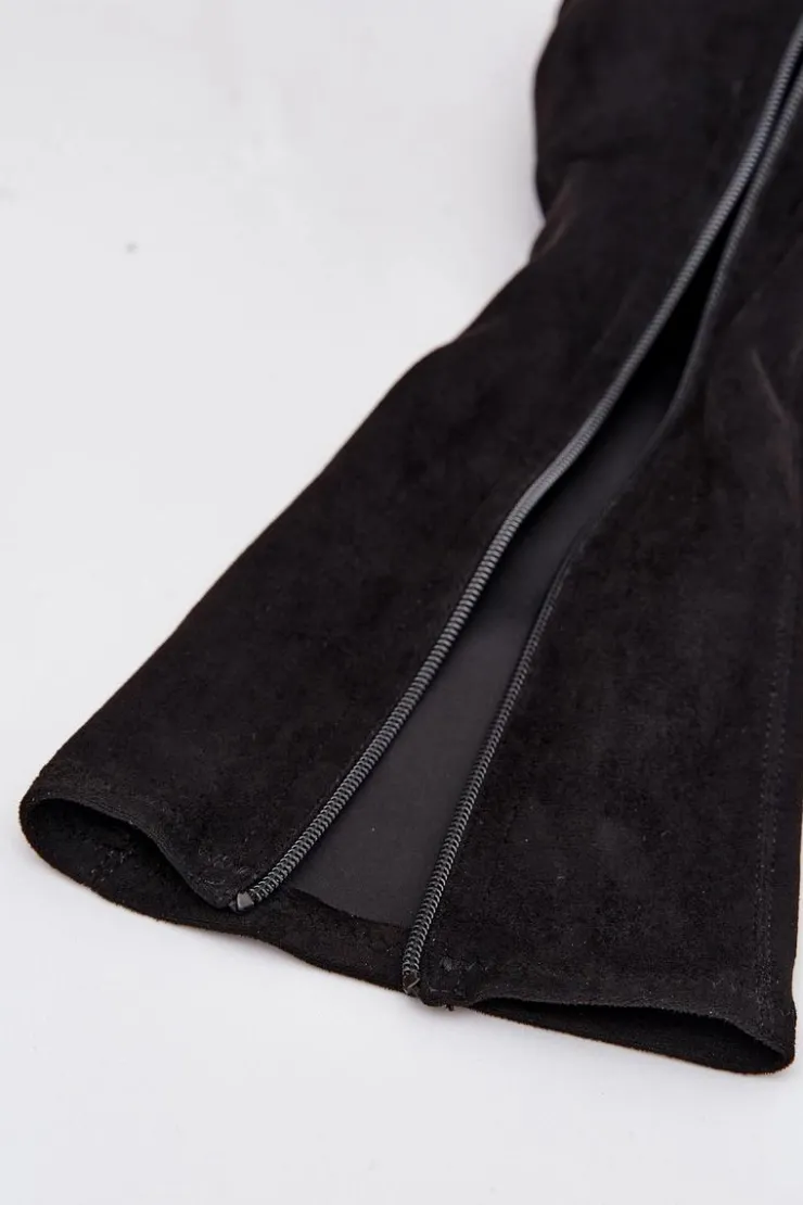 Damskie Buty Sergio Leone Kozaki Damskie Na Niskim Obcasie Eko Zamszowe Sergio Leone KZ212 Czarne