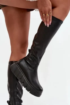 Damskie Buty damskie Vinceza Kozaki Damskie Na Platformie Na Zamek Vinceza 58553 Czarne