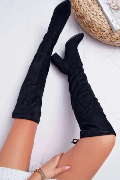 Boto Kozaki Na Obcasie|Kozaki Zamszowe*Kozaki Damskie Na Słupku Czarne Estredos