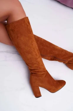 Boto Kozaki Wiosenne|Kozaki Na Obcasie*Kozaki Damskie Na Słupku Do Kolana Camel Mercure