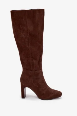 Boto Kozaki Ocieplane|Kozaki Na Słupku*Kozaki Damskie Na Słupku Ocieplane Czekoladowe Zamira