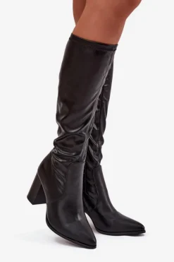 Buty damskie Vinceza Kozaki Na Słupku|Kozaki Przed Kolano*Kozaki Damskie Na Słupku Vinceza 16511 Czarne