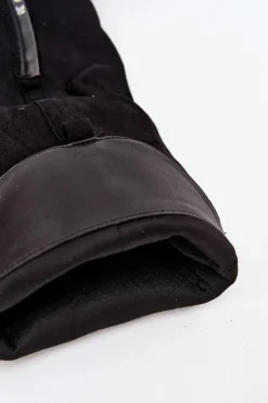 Damskie Boto Kozaki Damskie Na Słupku Z Eko Zamszu Czarne Prisca