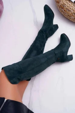 Buty damskie Vinceza Kozaki Na Obcasie|Kozaki Zamszowe*Kozaki Damskie Na Słupku Zamszowe Zielone Torgos