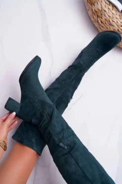 Buty damskie Vinceza Kozaki Na Obcasie|Kozaki Zamszowe*Kozaki Damskie Na Słupku Zamszowe Zielone Torgos