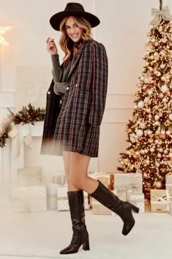 Boto Kozaki Przed Kolano|Kozaki Na Obcasie*Kozaki Damskie Na Słupku Z Ozdobnym Tłoczeniem Czarne Vabaria