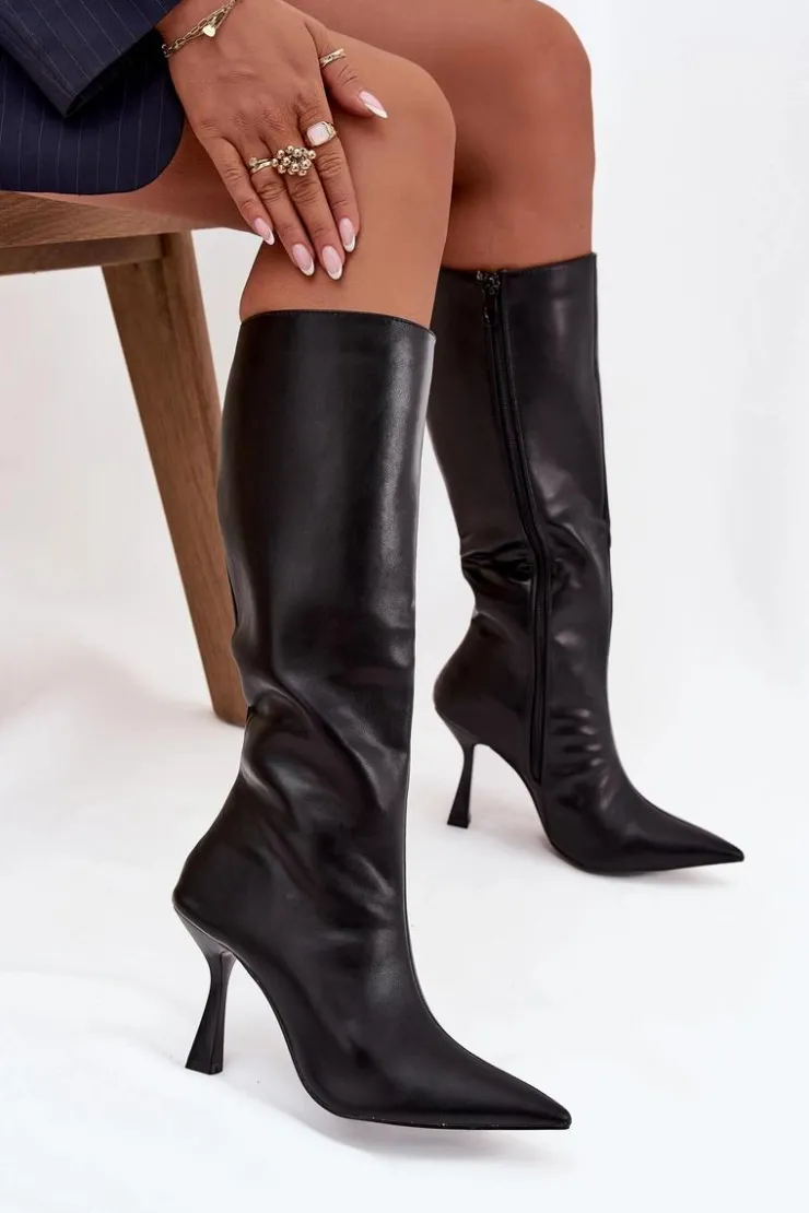 Boto Kozaki Ocieplane|Kozaki Na Szpilce*Kozaki Damskie Na Szpilce Przed Kolano Czarne Vionette