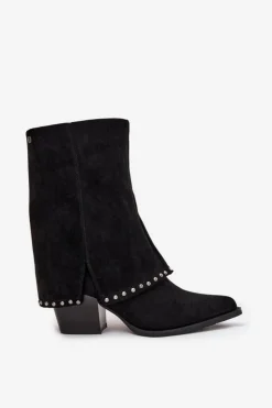 Online Buty damskie Vinceza Kozaki Damskie Ocieplane Z Wywiniętą Cholewką Vinceza 16516 Czarne Czarny