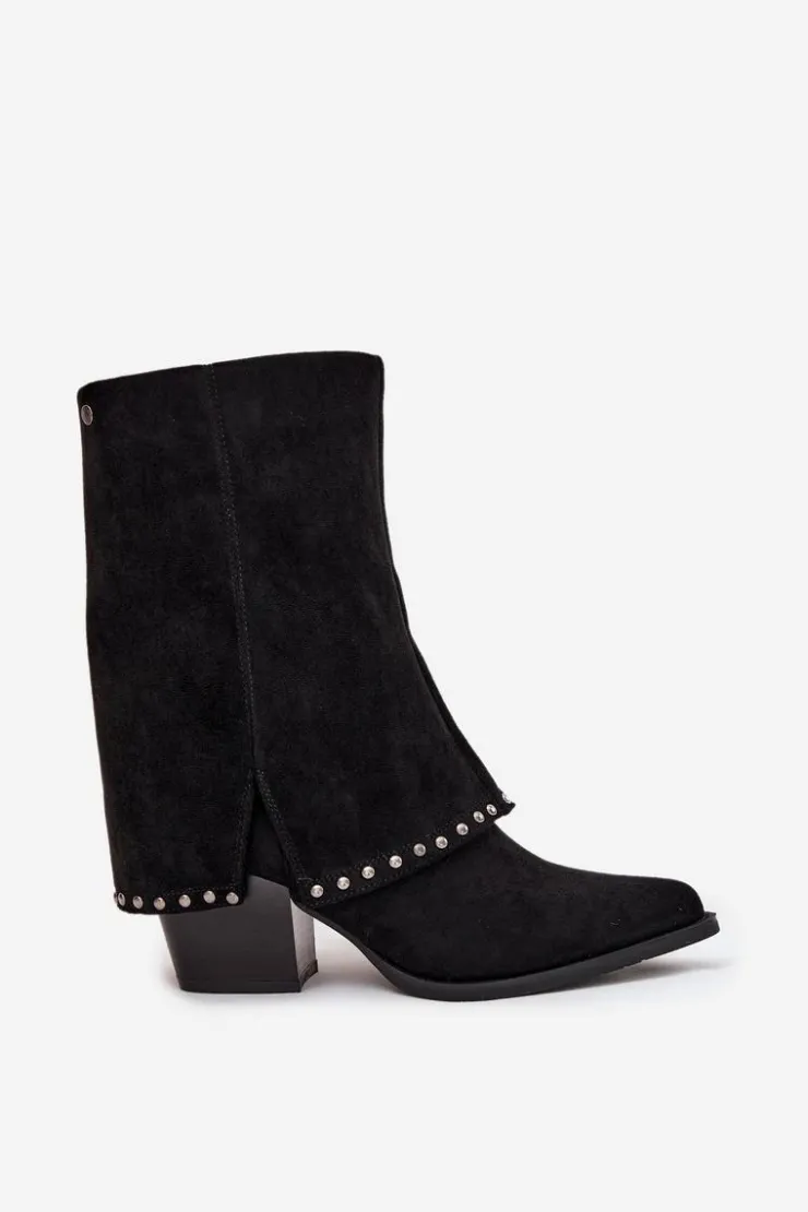 Online Buty damskie Vinceza Kozaki Damskie Ocieplane Z Wywiniętą Cholewką Vinceza 16516 Czarne Czarny